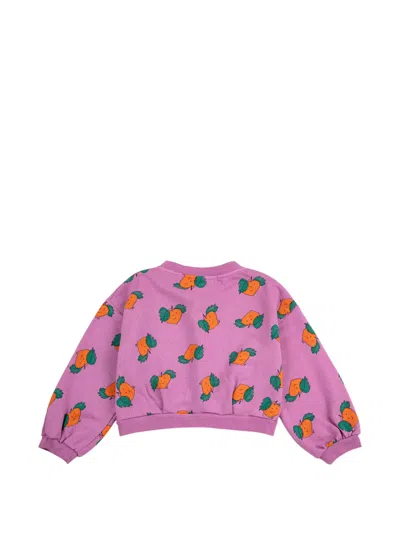 Bobo Choses Kids' Tangerine Graphic Sweatshirt In Purple