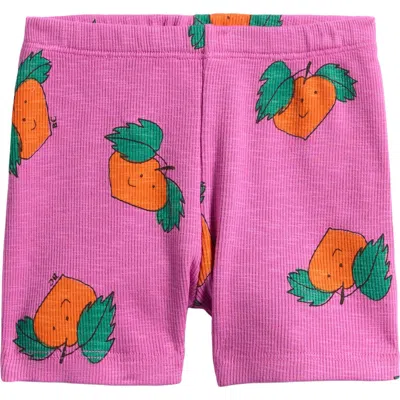 Bobo Choses Babies'  Tangerine Print Stretch Organic Cotton Shorts In Pink