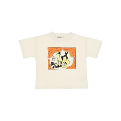 Bobo Choses Kids' 'taxi Saurus' Cotton T-shirt In Neutral