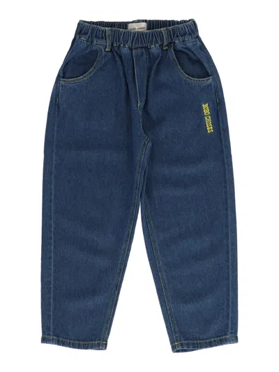 Bobo Choses Kids' Taxi Saurus Tag Denim Pants In Blue