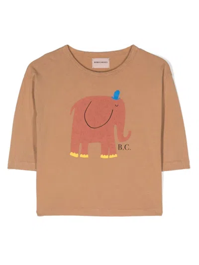 Bobo Choses Kids' The Elephant Long Sleeve T-shirt In Brown