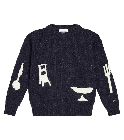 Bobo Choses Kids' The Feast Wool-blend Sweater In Multicoloured