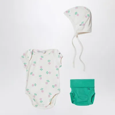 Bobo Choses Three-piece Set White/green In Cotton In Multi