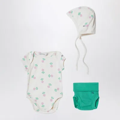 Bobo Choses Three-piece Set White/green In Cotton In Multi