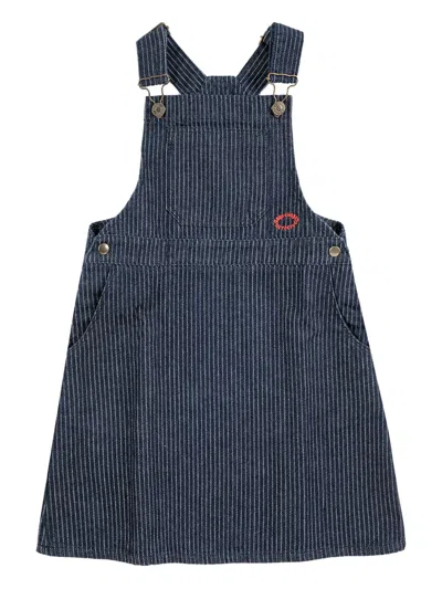 Bobo Choses Tic Tac Toe Denim Dress In Blue