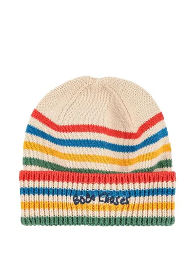 Bobo Choses Kids' Tic Tac Toe Knited Striped Beanie In Multi
