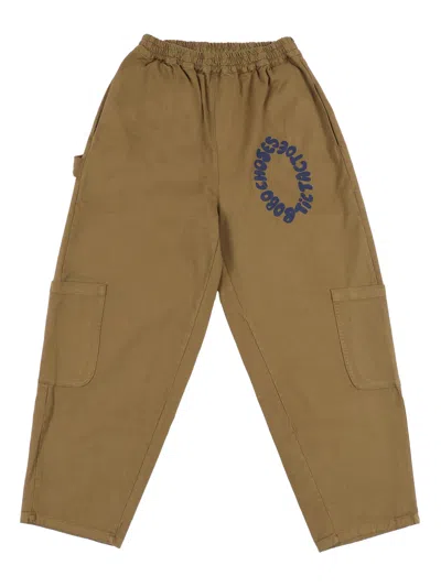 Bobo Choses Kids' Tic Tac Toe Woven Cargo Pants In Brown