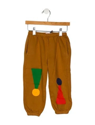 Pre-owned Bobo Choses Babies' Toddler Boys' Cuffed Patterned Sweatpants W/tags In Brown