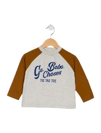 Pre-owned Bobo Choses Babies' Toddler Boys Pattern Printed Crewneck Shirt In Gray