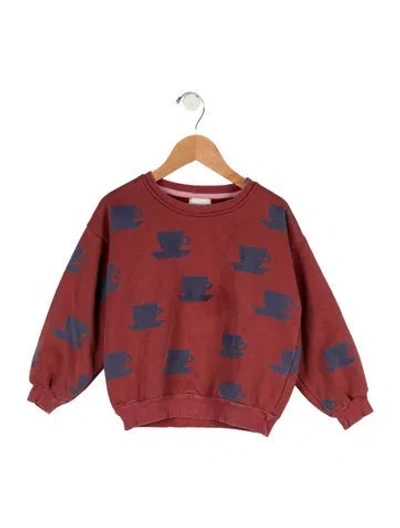 Pre-owned Bobo Choses Babies' Toddler Boys' Printed Long Sleeve Sweatshirt In Red