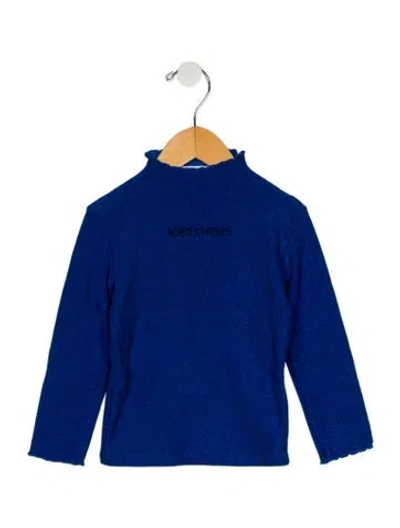 Pre-owned Bobo Choses Babies' Toddler Girls Branded Glitter Embellished Shirt In Blue