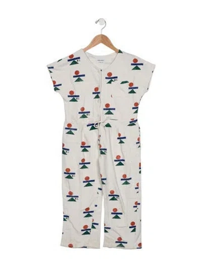 Pre-owned Bobo Choses Babies' Toddler Girls Branded Pattern Printed Jumpsuit In Neutral