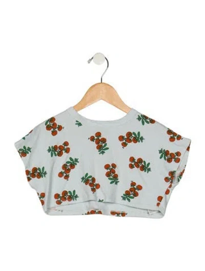 Pre-owned Bobo Choses Babies' Toddler Girls Cropped Short Sleeve Shirt In Blue