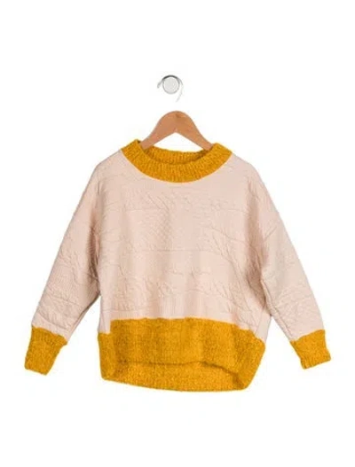 Pre-owned Bobo Choses Babies' Toddler Girls' Knit Trim Sweatshirt In Neutrals/yellow