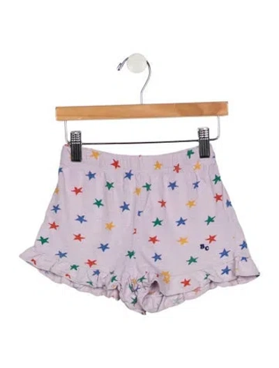 Pre-owned Bobo Choses Babies' Toddler Girls Pattern Printed Ruffle Embellished Shorts In Purple