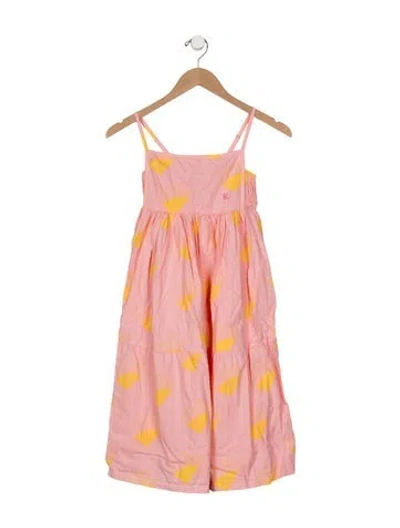 Pre-owned Bobo Choses Babies' Toddler Girls Pleated Pattern Printed Dress In Pink