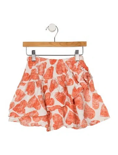 Pre-owned Bobo Choses Babies' Toddler Girls Pleated Pattern Printed Skirt In Red