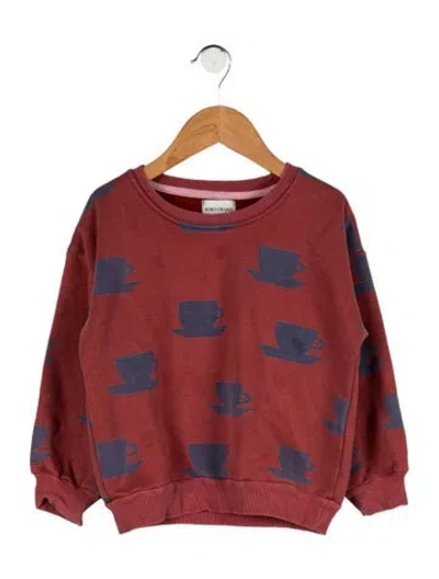 Pre-owned Bobo Choses Babies' Toddler Girls' Printed Long Sleeve Sweatshirt In Red