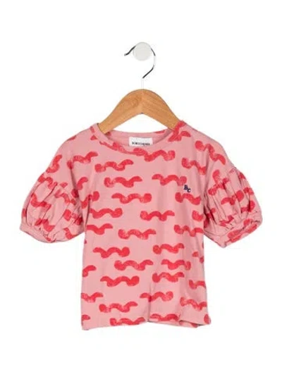 Pre-owned Bobo Choses Babies' Toddler Girls' Printed Pleated Blouse In Pink