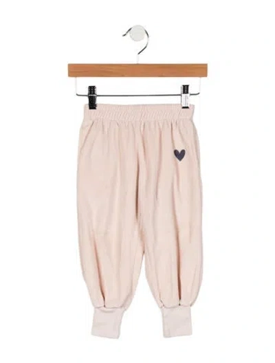 Pre-owned Bobo Choses Babies' Toddler Girls' Solid Graphic Sweatpants In Neutral