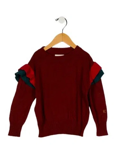 Pre-owned Bobo Choses Babies' Toddler Girls Wool Knit Sweater In Red