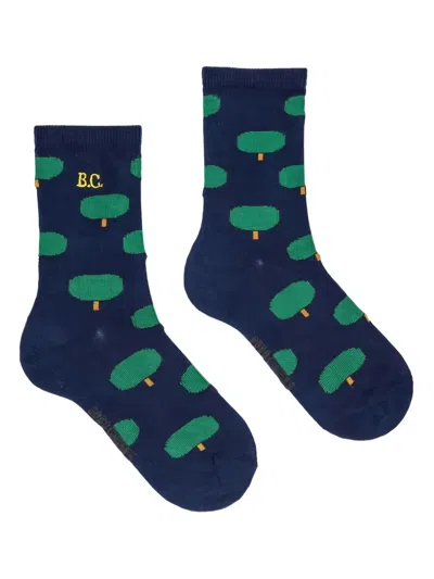 Bobo Choses Kids' Tree-patterned Socks In Blue