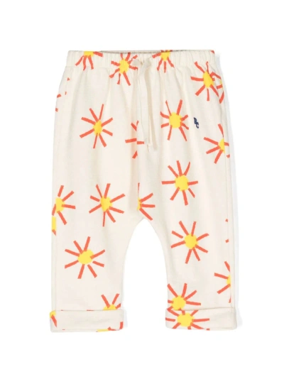 Bobo Choses Babies' Sun-print Organic Cotton Trousers In Neutrals