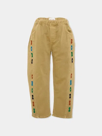 Bobo Choses Twill Pants In Organic Cotton In Khaki