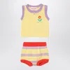 Bobo Choses Two-piece Set Light Yellow With Flower In Multicolor