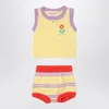 Bobo Choses Two-piece Set Light Yellow With Flower In Multicolor