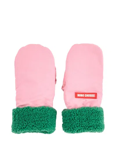 Bobo Choses Kids' Fleece-lined Mittens In Pink