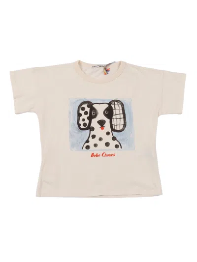Bobo Choses Kids'  Van Dog T-shirt In White