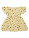 Bobo Choses Vestito Manica Corta Stampa Girasoli In Yellow