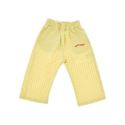 Bobo Choses Vichy Cotton-blend Pants Kids In Yellow