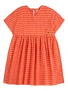 Bobo Choses Round-neck Gingham-print Cotton Dress 2-9 Years Fuchsi In Red
