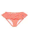 Bobo Choses Vichy Ruffle Swim Briefs In Red