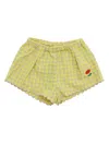 Bobo Choses Vichy Ruffle Woven Shorts In Multi