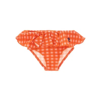 Bobo Choses Vichy Ruffled Swim Culottes Kids In Red