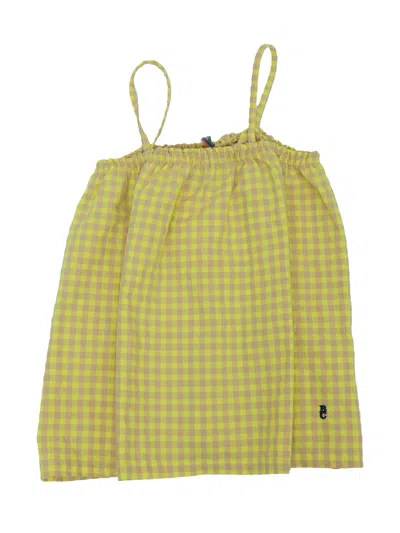 Bobo Choses Kids' Vichy Woven Top In Yellow