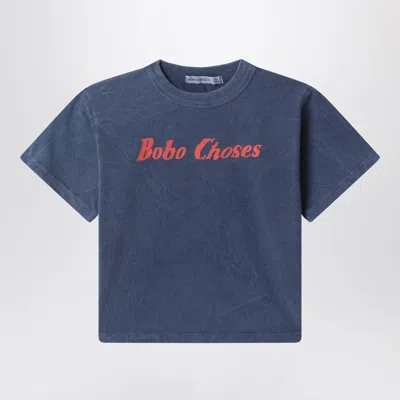 Bobo Choses Washed-effect Blue T-shirt