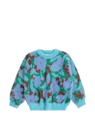 Bobo Choses Kids' Watercolor-effect Jacquard Sweater In Blue