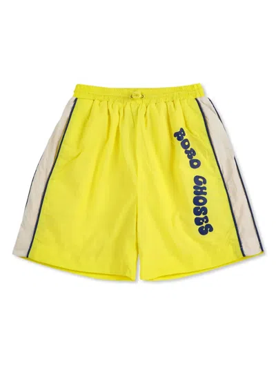 Bobo Choses Kids' Wavy Swim Shorts In Yellow