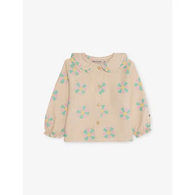 Bobo Choses Babies' White Kaleidoscope-print Long-sleeve Cotton Blouse 6-24 In Neutral
