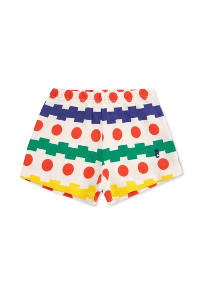 BOBO CHOSES WHITE SHORTS FOR BABY KDS WITH GEOMETRIC PRINT