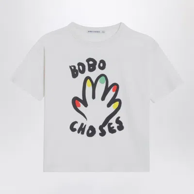 Bobo Choses Kids'  White T Shirt With Logo Print