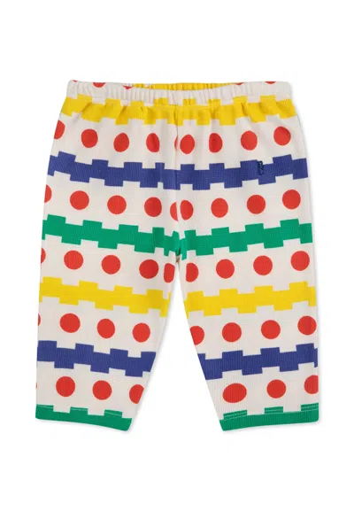 Bobo Choses White Trousers For Baby Kds With Geometric Print