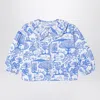 Bobo Choses Wonderland White/blue Cotton Blouse In White