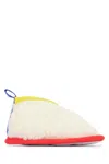 Bobo Choses Leather And Shearling Ankle Boot In Offwhite