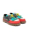 Bobo Choses X Camper Colorblock Leather Boat Shoes In Blue