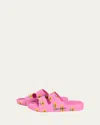 Bobo Choses Floral Sandals In Fuchsia